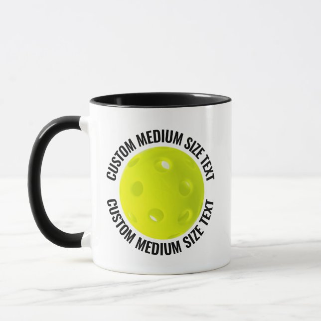Taza Texto Mediano BLACK Combo 11oz Pickleball Personal (Izquierda)