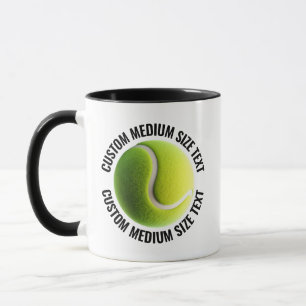 Taza Texto Mediano BLACK Combo 11oz Tennis Personalizad