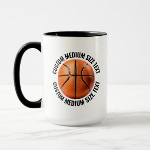 Taza Texto Mediano BLACK Combo 15oz Baloncesto Personal