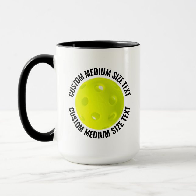 Taza Texto Mediano BLACK Combo 15oz Pickleball Personal (Izquierda)