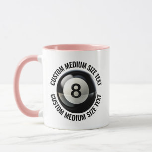 Taza Texto Mediano Combo PINK 11oz 8 Ball Personalizado