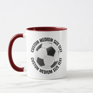 Taza Texto Mediano MAROON Combo 11oz Fútbol Personaliza