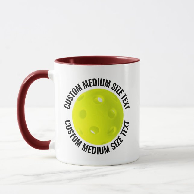 Taza Texto Mediano MAROON Combo 11oz Pickleball Persona (Izquierda)