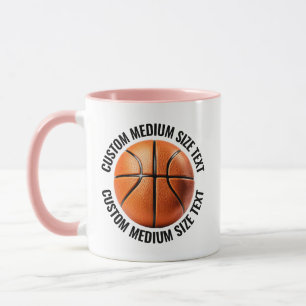 Taza Texto Mediano PINK Combo 11oz Baloncesto Personali