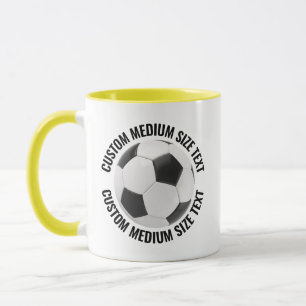 Taza Texto Mediano YELLOW Combo 11oz Fútbol Personaliza