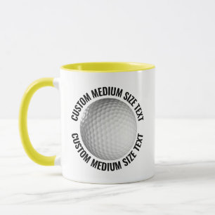 Taza Texto Mediano YELLOW Combo 11oz Golf Personalizado