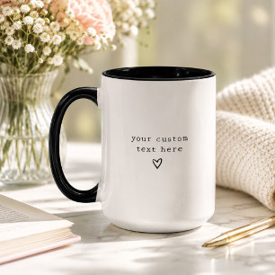 Taza Texto minimalista de máquina de escribir en negro