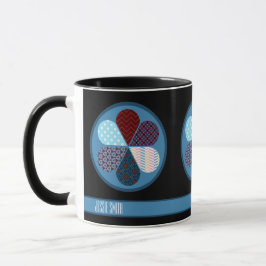 TAZA TEXTO MODERNO ABSTRACTO PATCHWORK FLOWER PATTERN