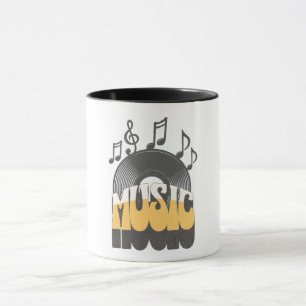 Taza Texto musical con un disco de vinilo