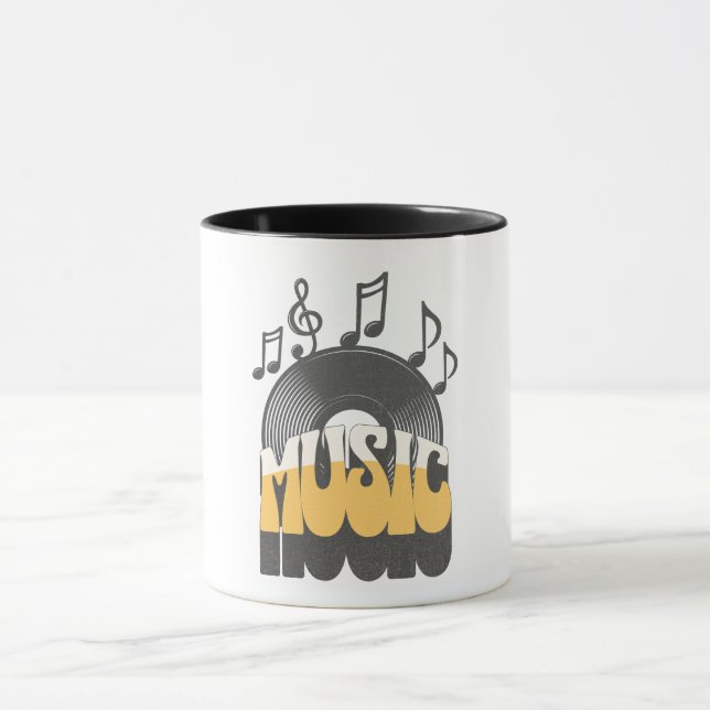 Taza Texto musical con un disco de vinilo (Centro)