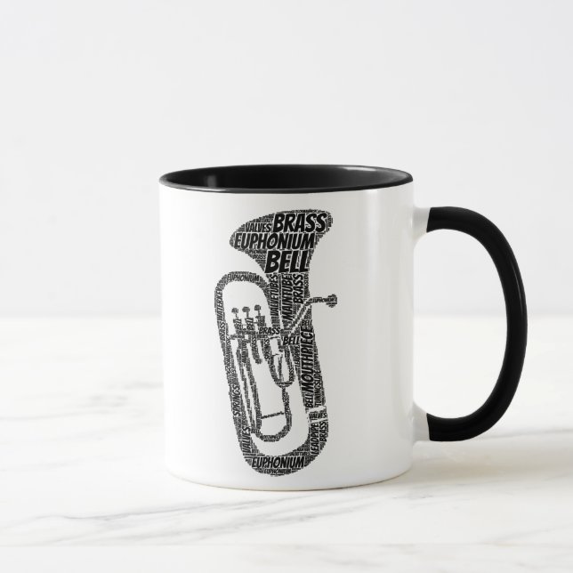 Taza Texto negro en forma de Eufonio (Derecha)