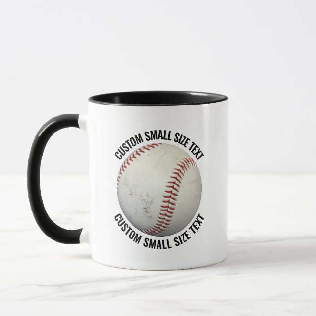 Taza Texto Pequeño BLACK Combo 11oz Béisbol Personaliza (Izquierda)