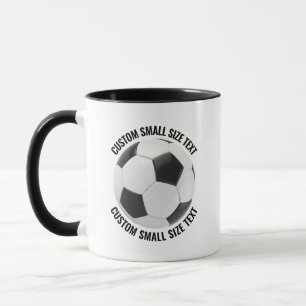 Taza Texto Pequeño BLACK Combo 11oz Fútbol Personalizad