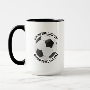 Taza Texto Pequeño BLACK Combo 15oz Fútbol Personalizad