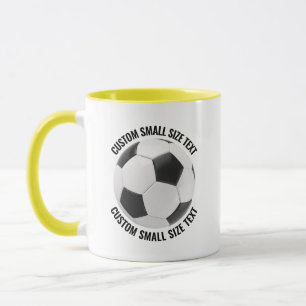 Taza Texto Pequeño Combo Amarillo 11oz Fútbol Personali
