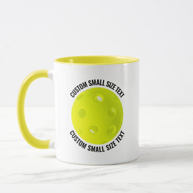 Taza Texto Pequeño Combo Amarillo 11oz Pickleball Perso (Izquierda)