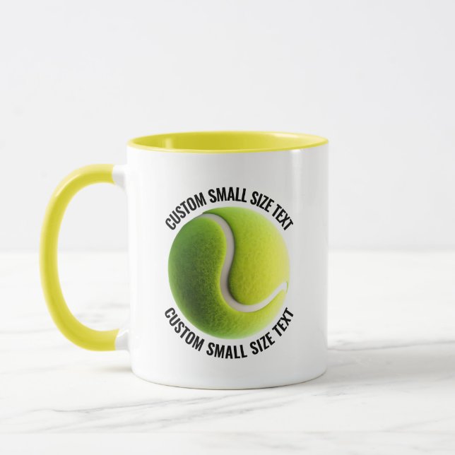 Taza Texto Pequeño Combo Amarillo 11oz Tenis Personaliz (Izquierda)