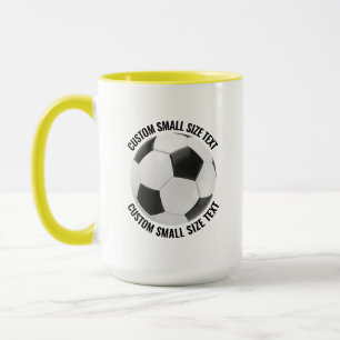 Taza Texto Pequeño Combo Amarillo 15oz Fútbol Personali