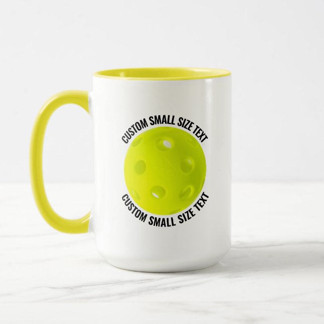 Taza Texto Pequeño Combo Amarillo 15oz Pickleball Perso (Izquierda)