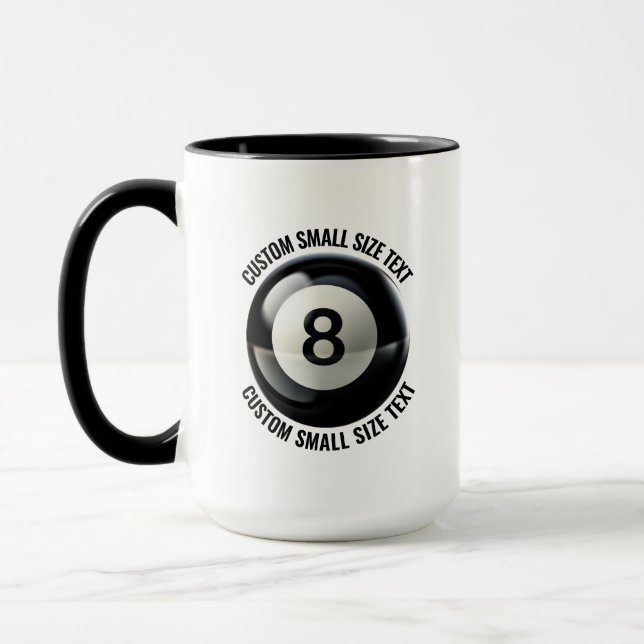 Taza Texto Pequeño Combo BLACK 15oz 8 Ball Personalizad (Izquierda)