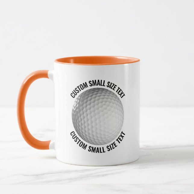 Taza Texto Pequeño Combo NARANJA 11oz Golf Personalizad (Izquierda)