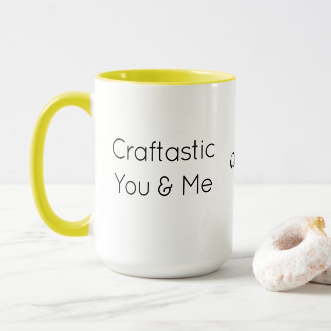 Taza Texto personalizado, Combo Tú y Yo Craftastic Colo (Con donut)