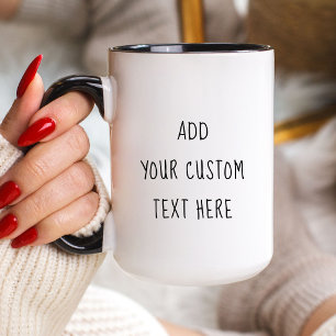 Taza Texto personalizado minimalista Agrega tus propias
