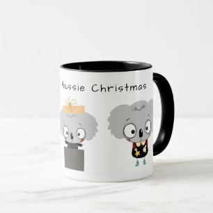 Taza Texto personalizado Navidades australianos Koala