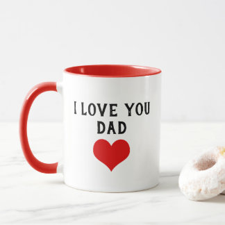 Taza Texto personalizado Te quiero papá Corazón rojo li