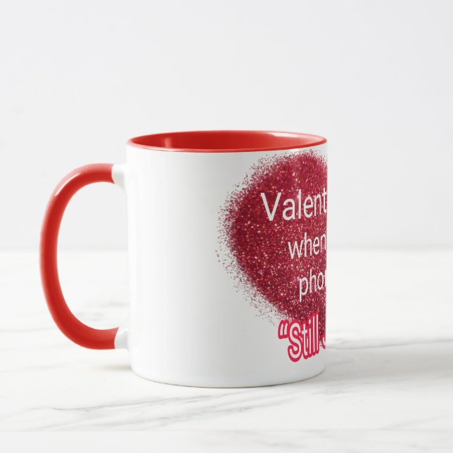 Taza Texto sarcástico del día de San Valentín para solt (Izquierda)