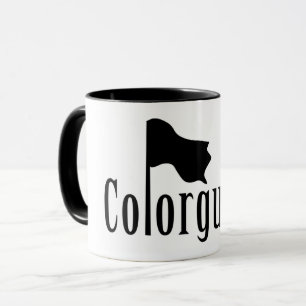 Taza Texto sobre la bandera de Colorguard