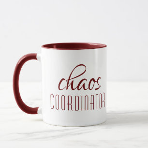 Taza Texto tipográfico del Coordinador del caos