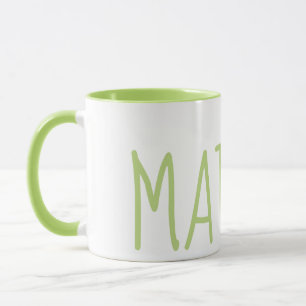 Taza Texto verde Matcha y mugre interior