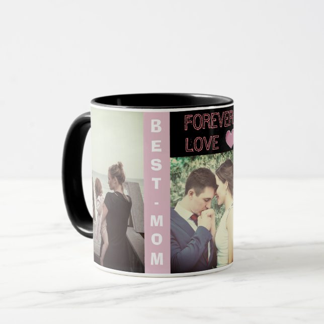 Taza Texto y foto de moda modernos de encargo (Anverso izquierdo)