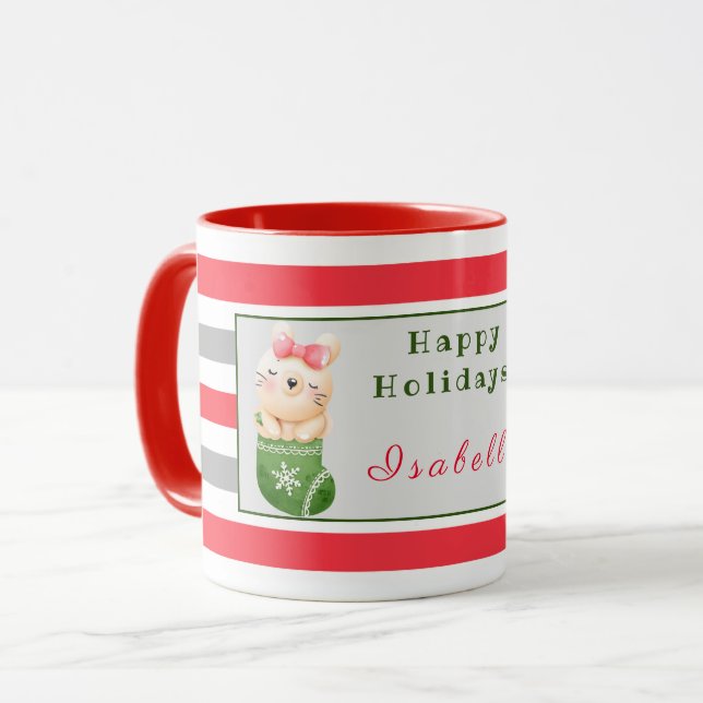 Taza Texto y nombre del Personalizar de León y Gato (Anverso izquierdo)