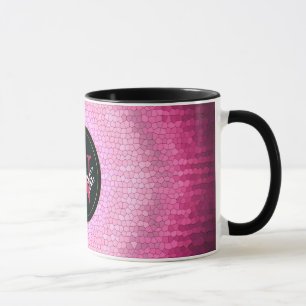 Taza Textura abstracta del rosa del vitrage del círcul