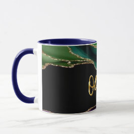 Taza Textura de la agata de pavo real 06 Golden 3D Pers