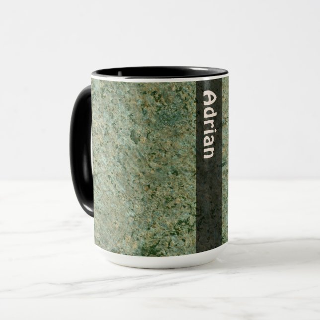 Taza Textura de la roca de la geología con nombre (Anverso izquierdo)
