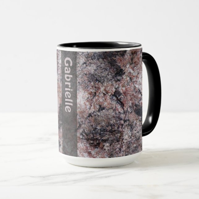 Taza Textura de la roca de la geología rosácea con (Anverso derecho)