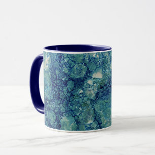 Taza Textura de mármol azul verde azulado