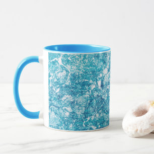 Taza Textura de mármol azul y blanco