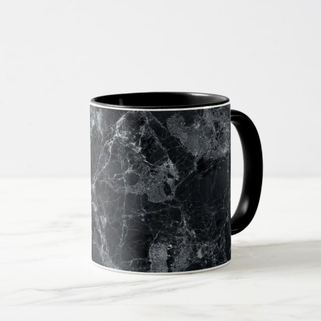 Taza Textura de mármol negra (Anverso derecho)