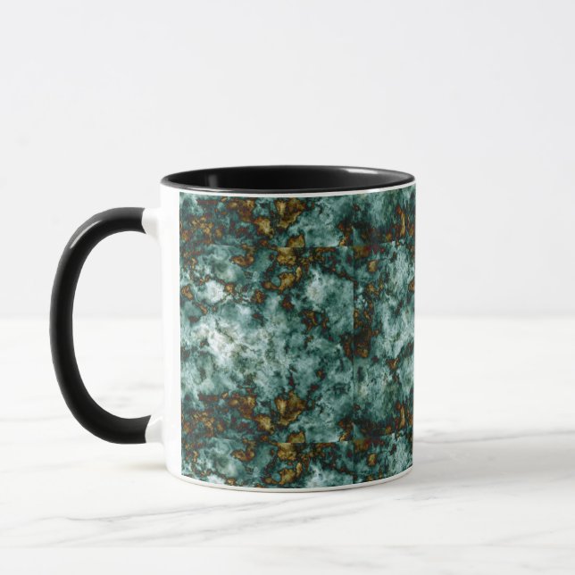 Taza Textura de mármol verde con las venas (Izquierda)