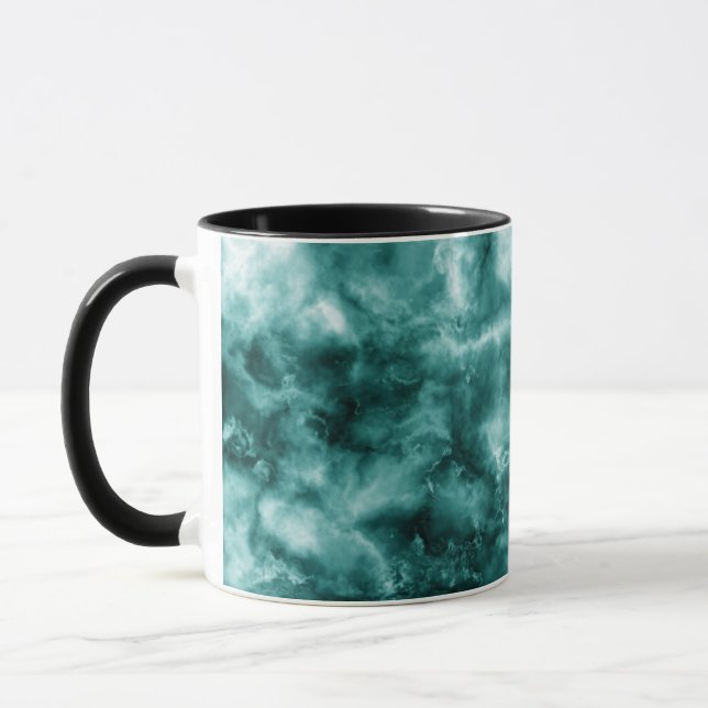 Taza Textura de mármol verde oscuro (Izquierda)