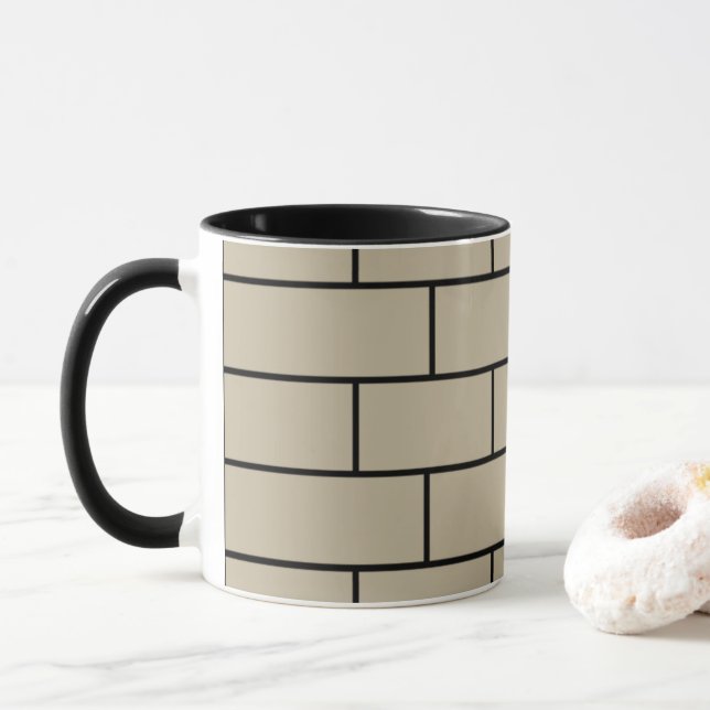 Taza Textura de pared de ladrillo (Con donut)