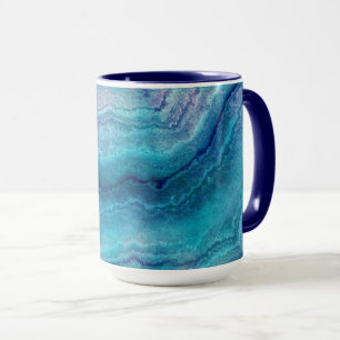 Taza Textura del árido verde del Mar Azul