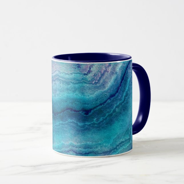 Taza Textura del árido verde del Mar Azul (Anverso derecho)