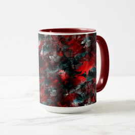 Taza Textura en hojas rojas ostentosamente estropeadas