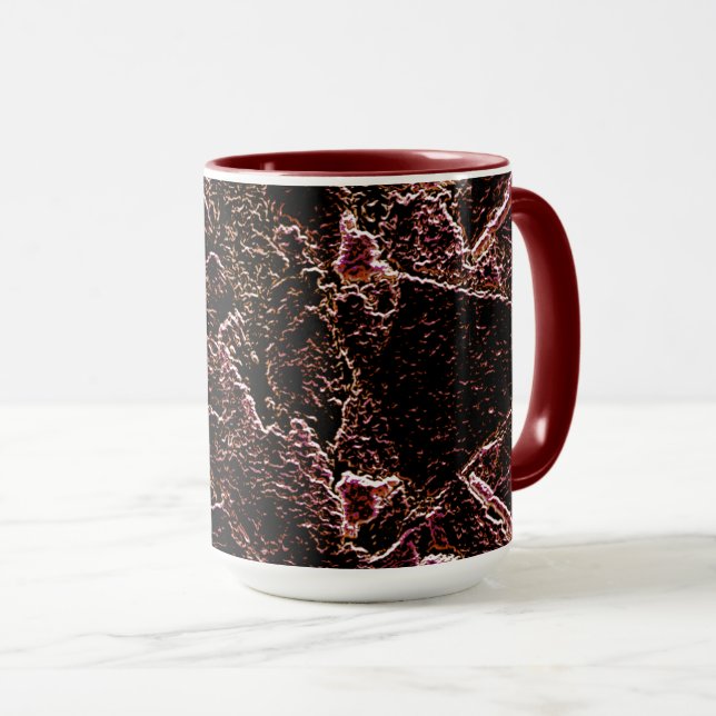 Taza Textura estilo rocha marrom entalhada (Anverso derecho)