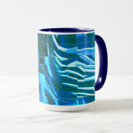 Taza Textura metálica abstracta de mosaico de cielo tra